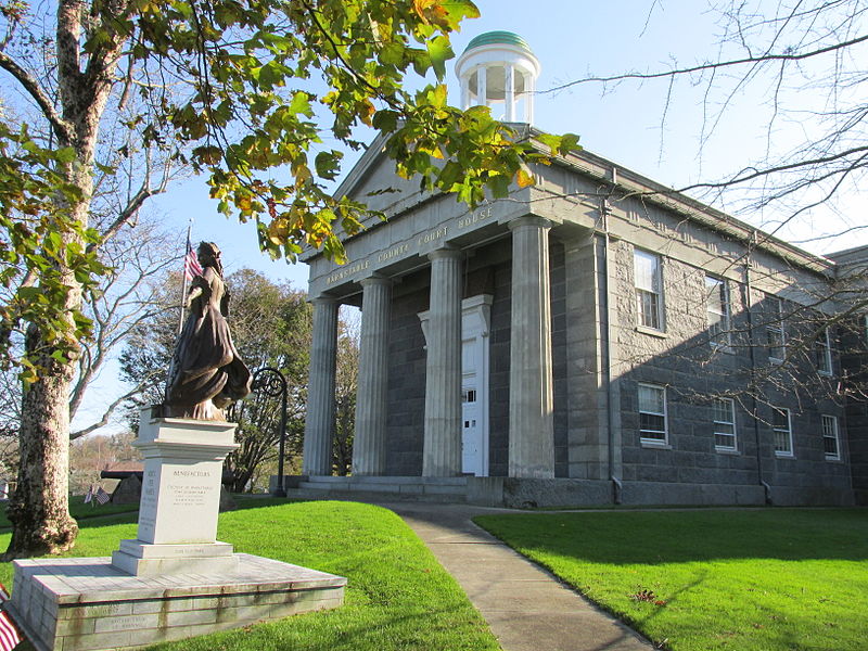 Barnstable County Courthouse from the left side on a beautiful spring day